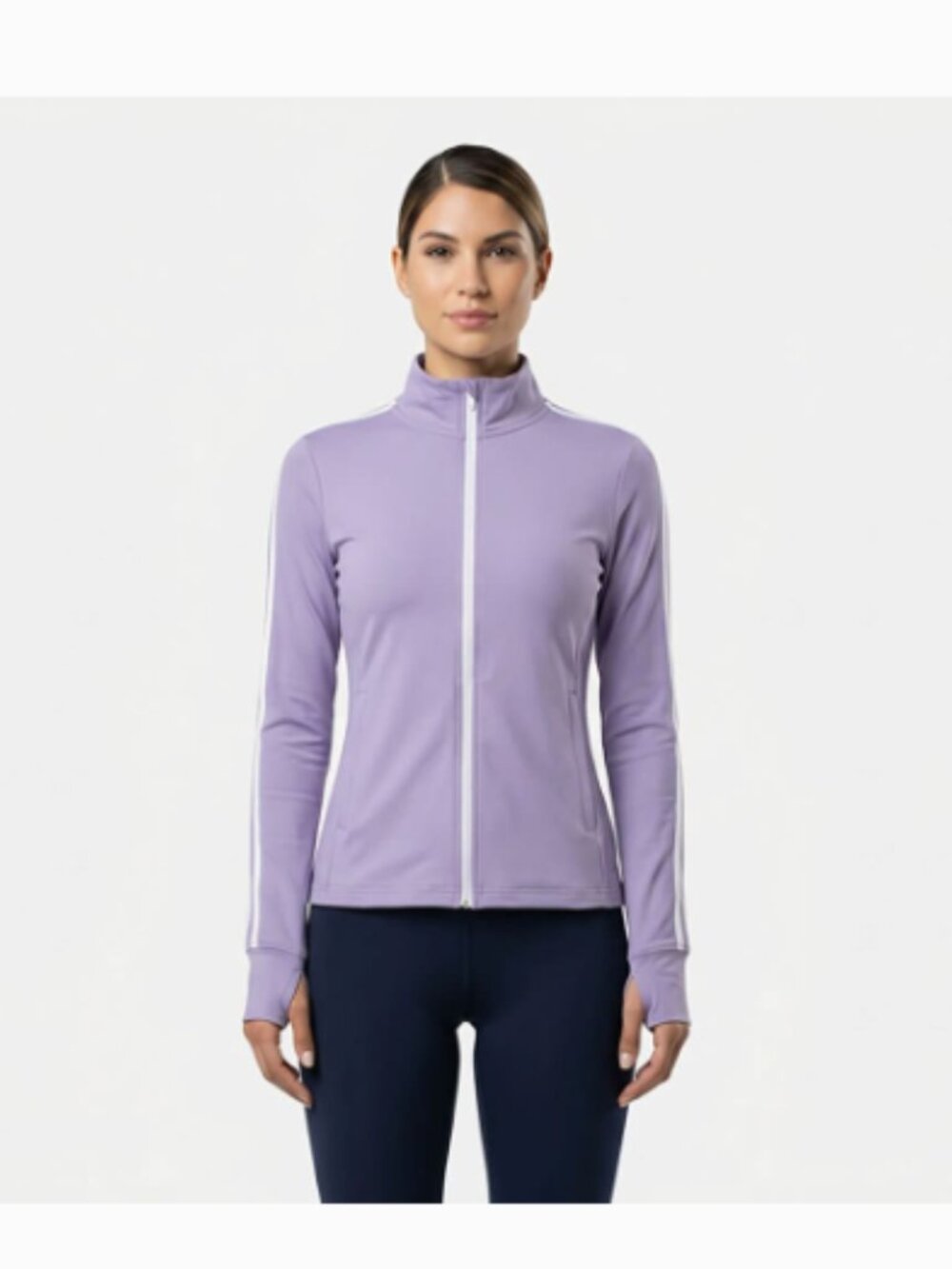 BCG Knit Tech Full Zip Jacket, Women, L, Purple
